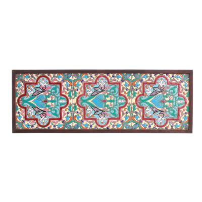 TR&Ecirc;S AZULEJOS. Em faian&ccedil;a, do s&eacute;c. XVIII com decora&ccedil;&atilde;o 