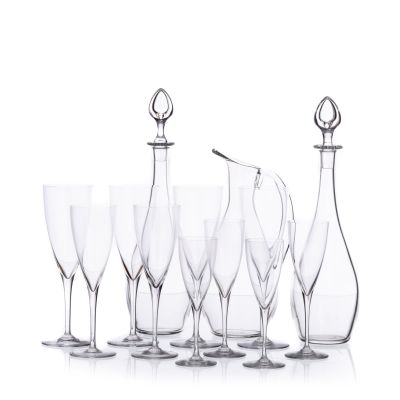 SERVI&Ccedil;O DE COPOS BACCARAT. Em cristal moldado. composto por 11 ta&ccedil;as de champagne 