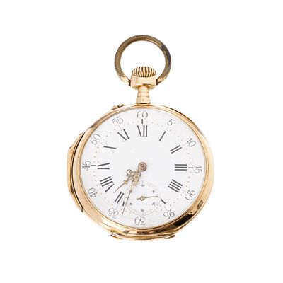 REL&Oacute;GIO DE BOLSO EM OURO. Franc&ecirc;s, modelo mec&acirc;nico 'Spiral Breguet' movimento Ancre 