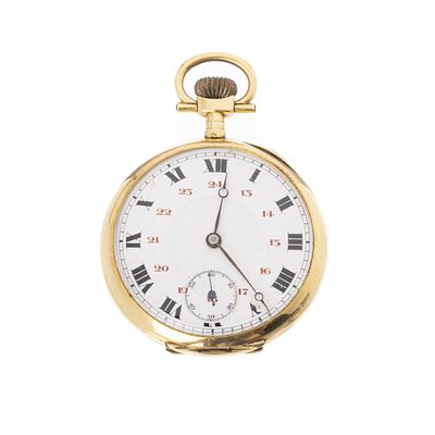 REL&Oacute;GIO DE BOLSO EM OURO. Americano, modelo mec&acirc;nico 'Dollar da Waterbury Clock Company 