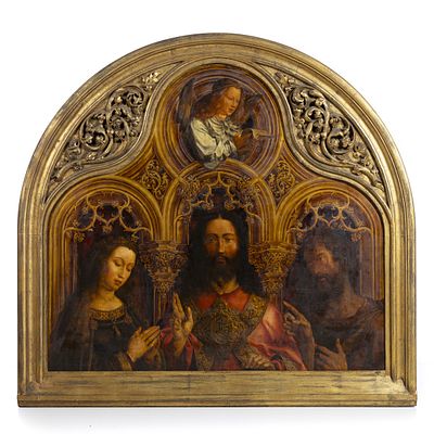 JAN GOSSAERT. "Jesus Cristo entre a Virgem Maria e S. Jo&atilde;o Baptista", impress&atilde;o 
