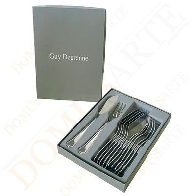 Guy Degrenne. parte de um faqueiro composto por seis garfos e seis facas de peixe, marca Guy 
