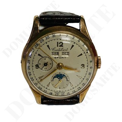 Rel&oacute;gio de Pulso Cortebert Sport. mec&acirc;nico, caixa, plaqu&eacute;, com calend&aacute;rio (dias e meses), fases 