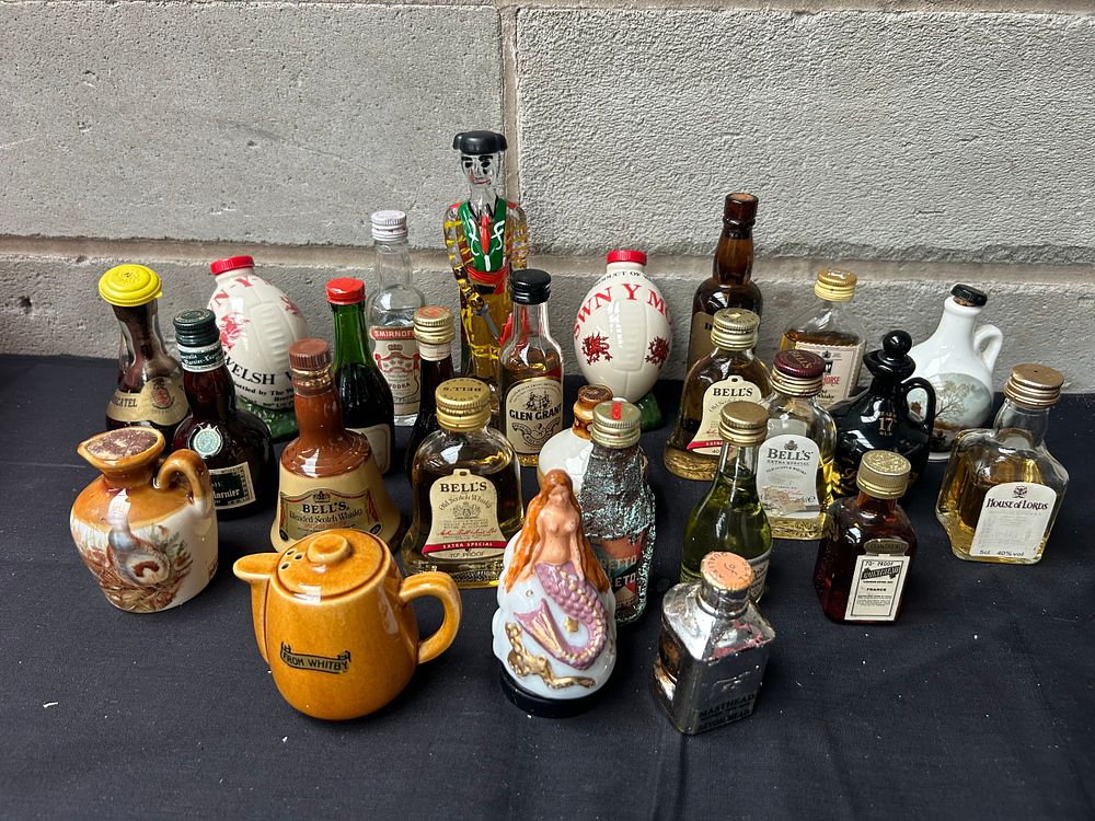 Lot 76: Large Variety Of Alcohol Miniatures, Partly Full.