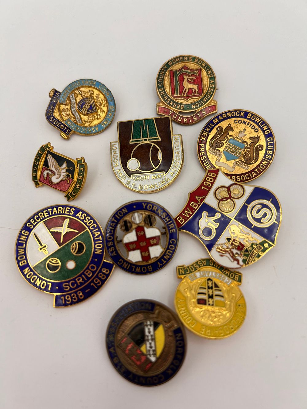 Lot 302: Selection Of Badges Relating To Bowling , Including...