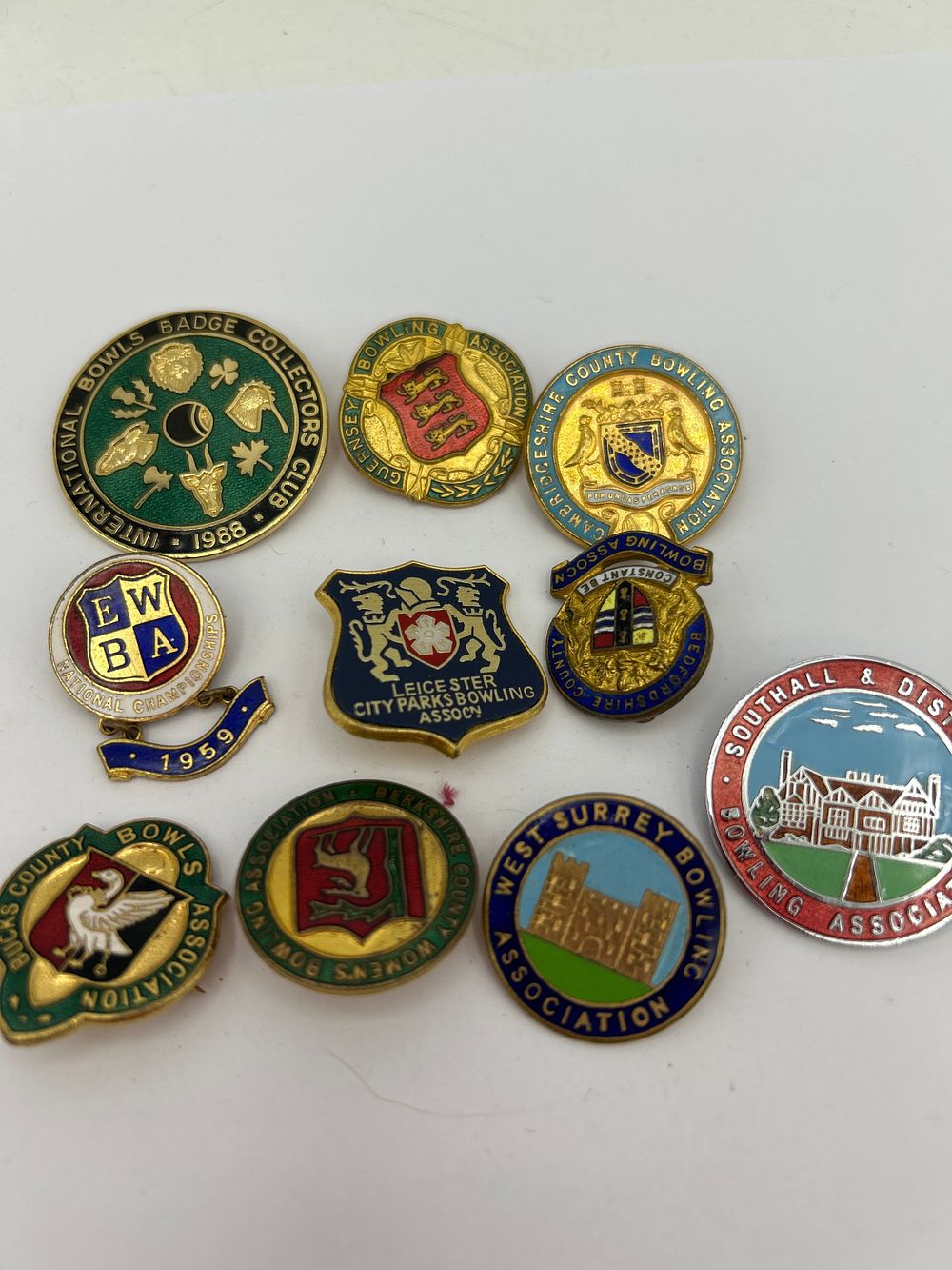 Lot 305: Selection Of Badges Relating To Bowling , Including...
