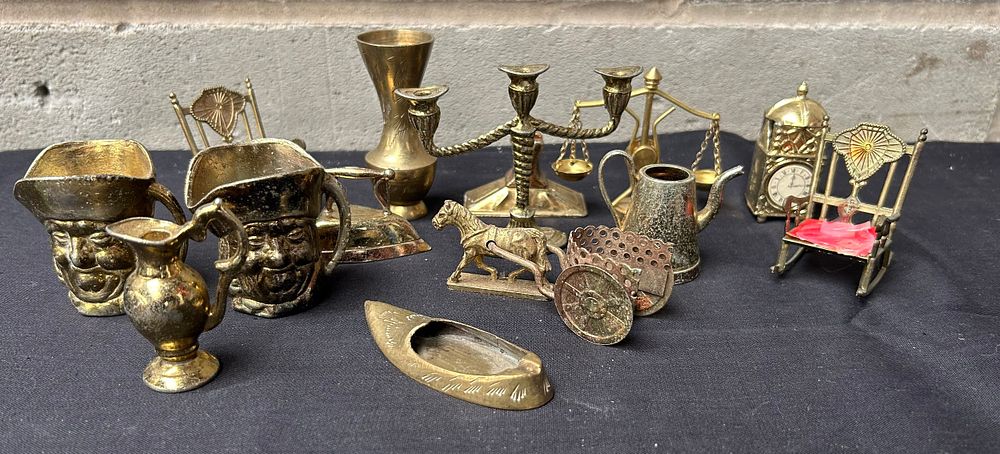 Lot 312: Variety Of Miniature Brass Figures.
