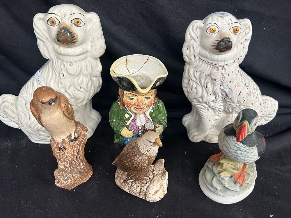 Lot 328: Various Ceramics To Include Victorian Staffordshire Dogs, And...