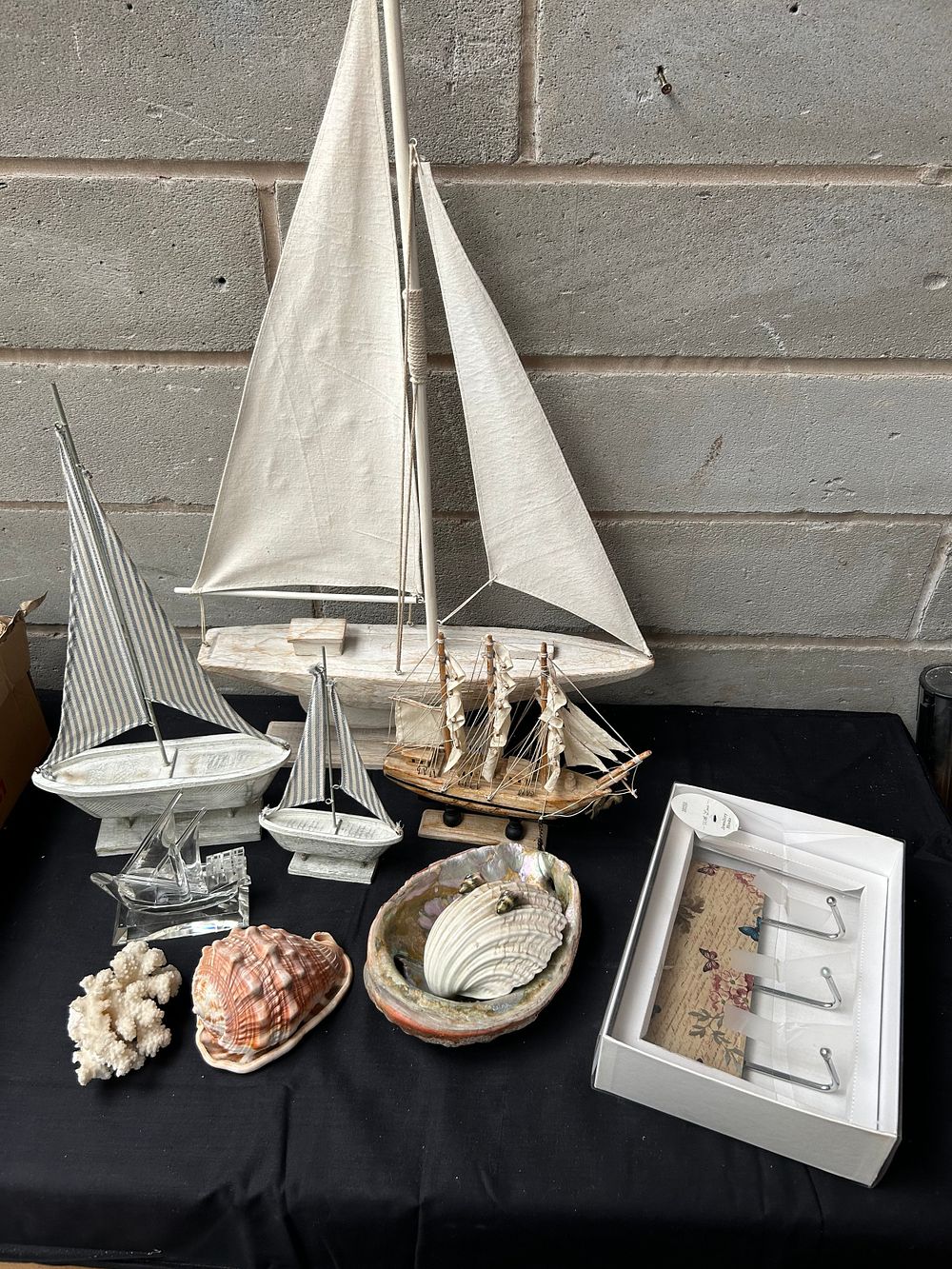 Lot 351: Box To Include Various Ship Figures, Sea Shells...