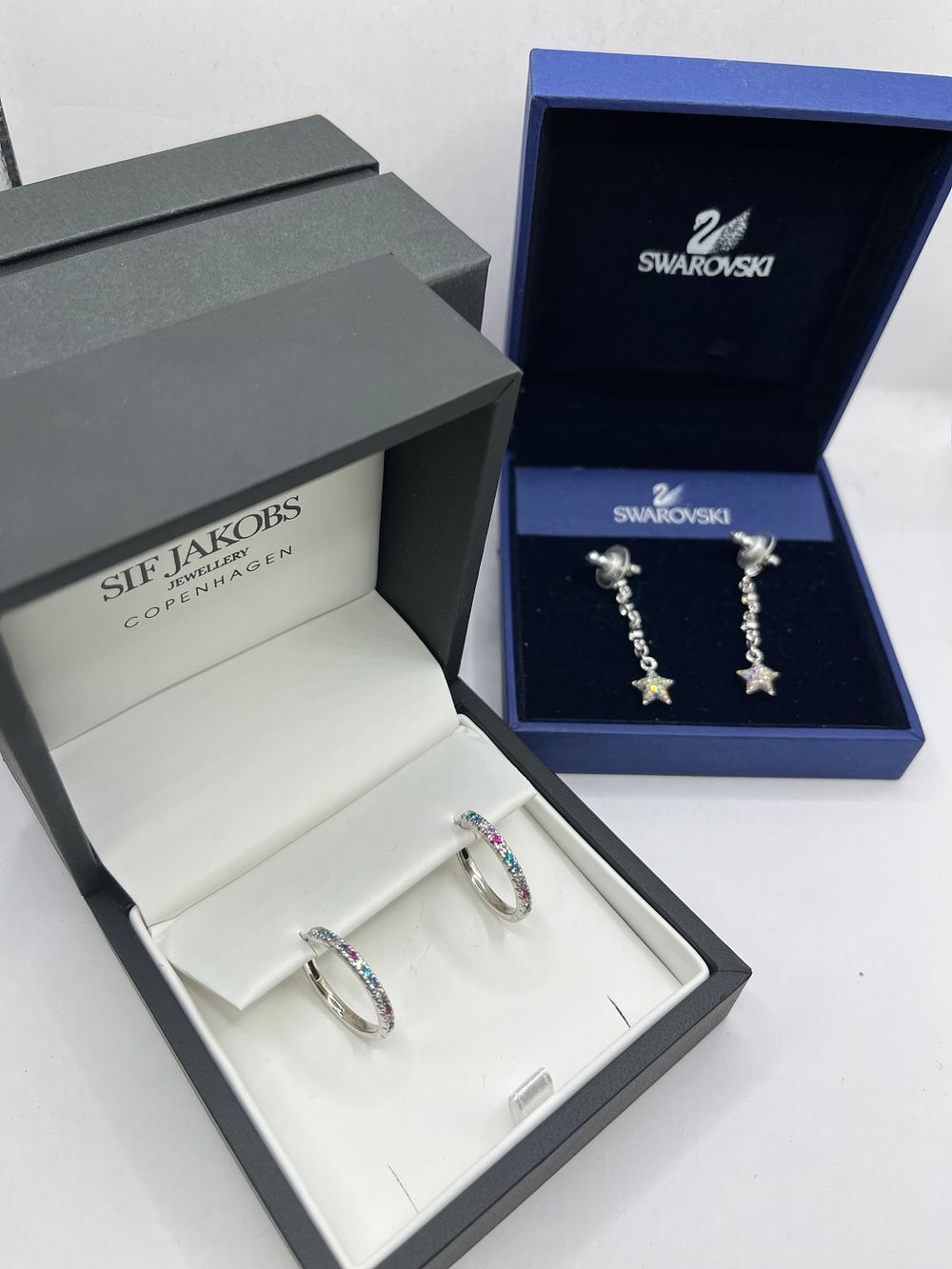 Lot 402: Boxed Swarovski Earing's And Boxed Sif Jakobs Silver...