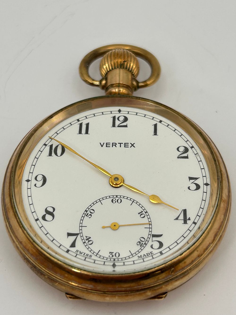 Lot 417: Vintage Vertex Gold Plated Pocket Watch , Sub...