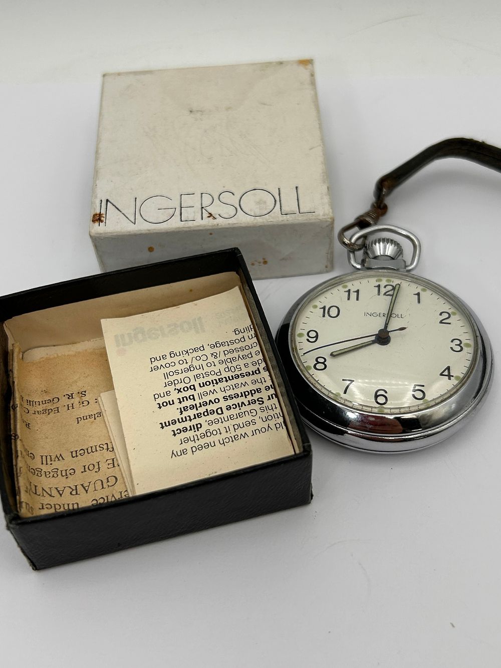 Lot 419: Vintage Ingersoll Pocket Watch , Box Papers And...