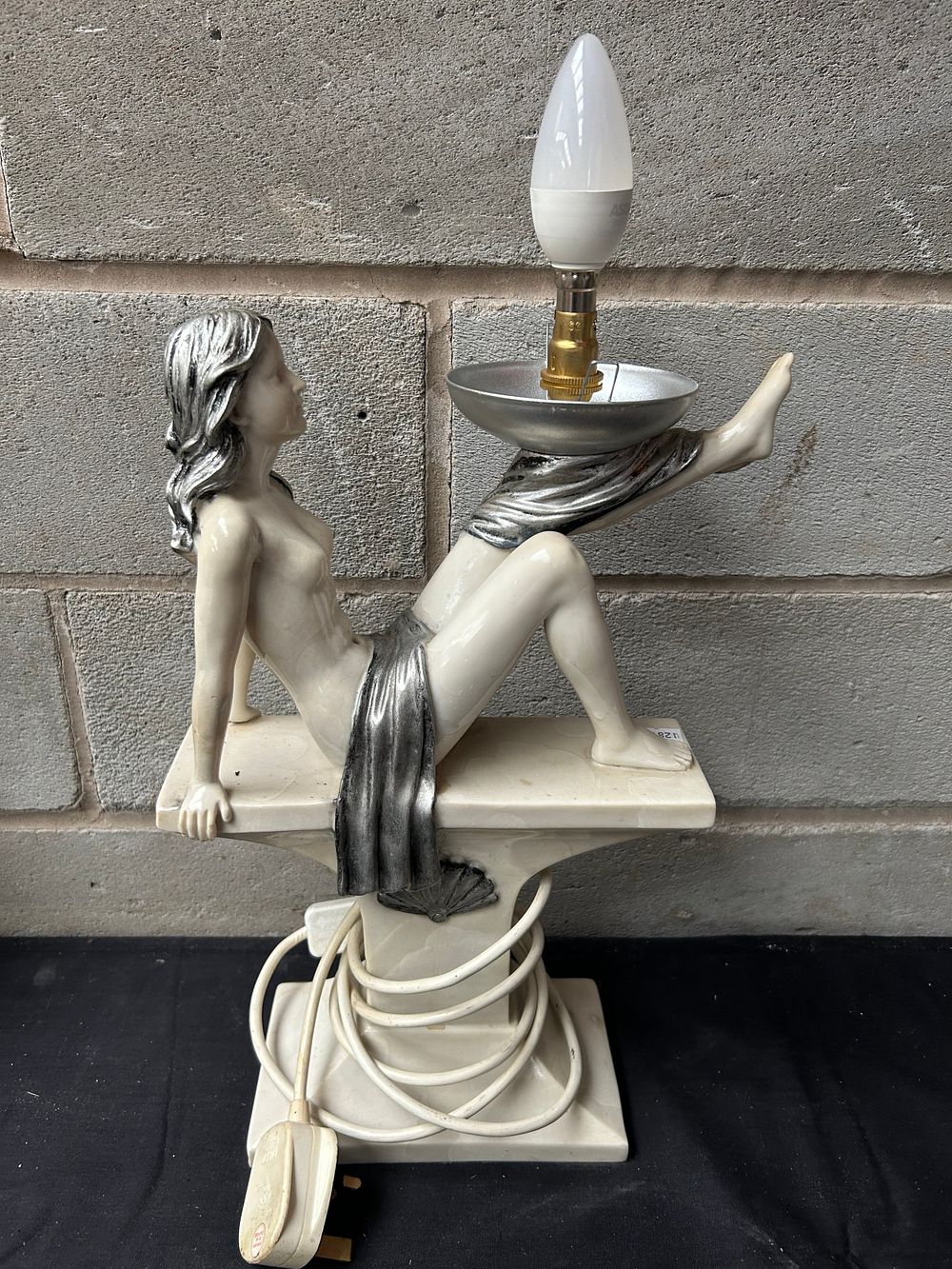 Lot 442: Art Deco Style Lady Lamp Base 9" x...
