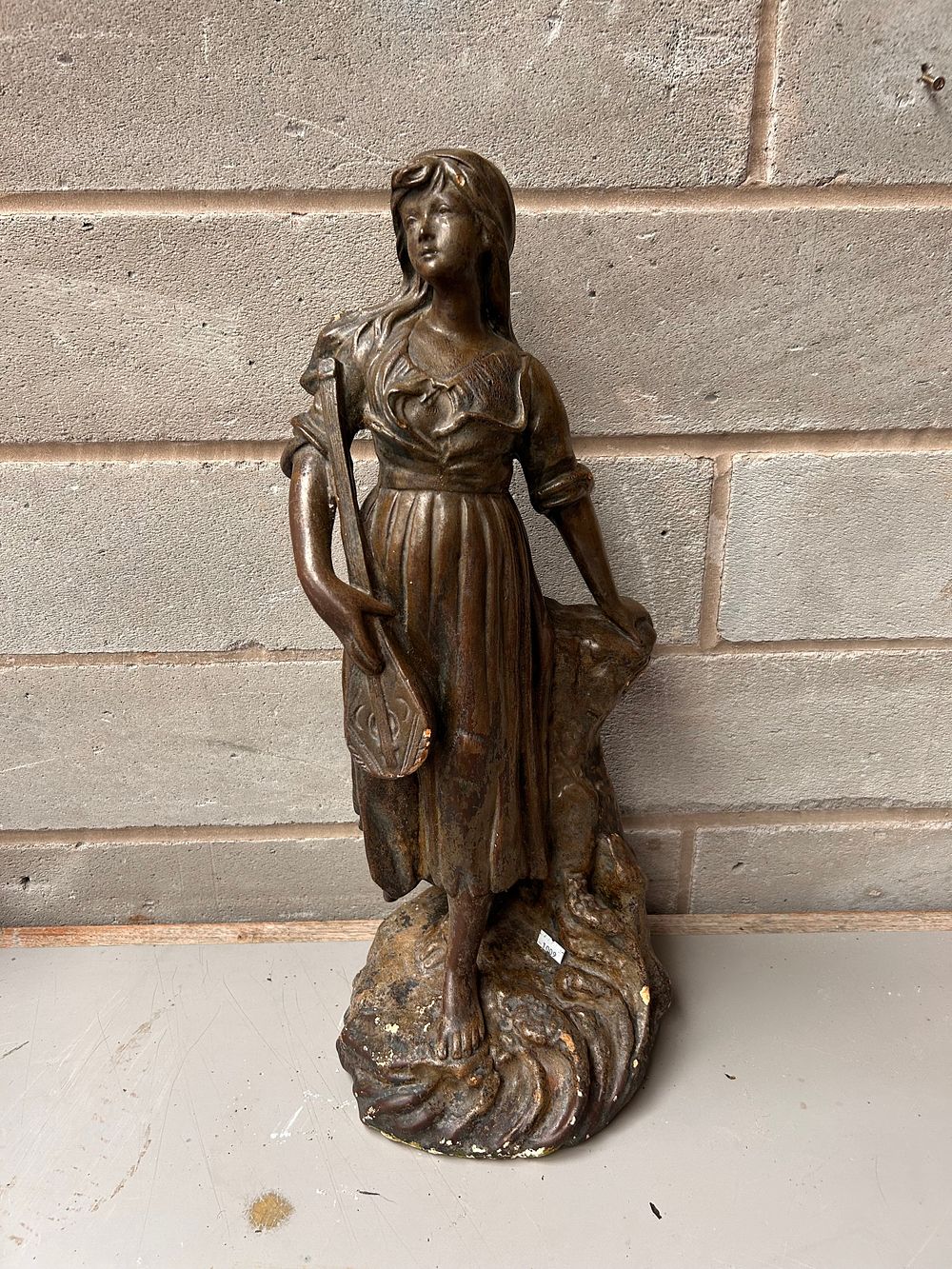 Lot 444: Large French Chalk Figure Standing 21".