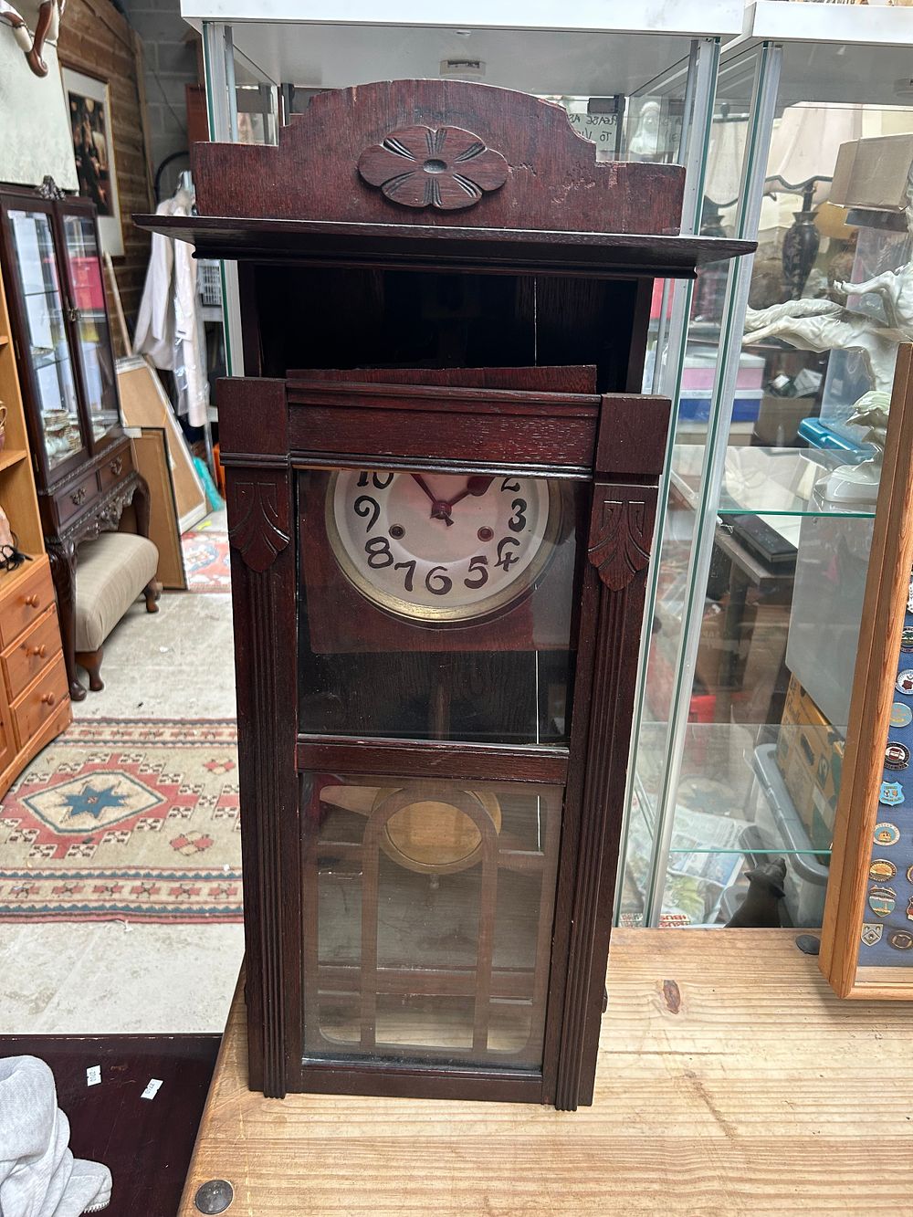 Lot 539: Wall Hanging Clock AF 31" x 15".