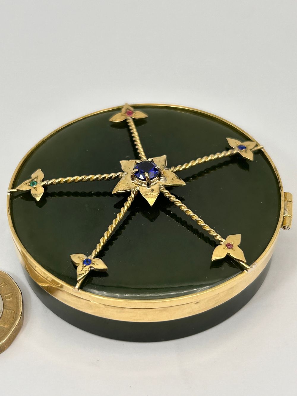Lot 180: Stunning H.G Murphy Nephrite Trinket Box ,Re Worked...