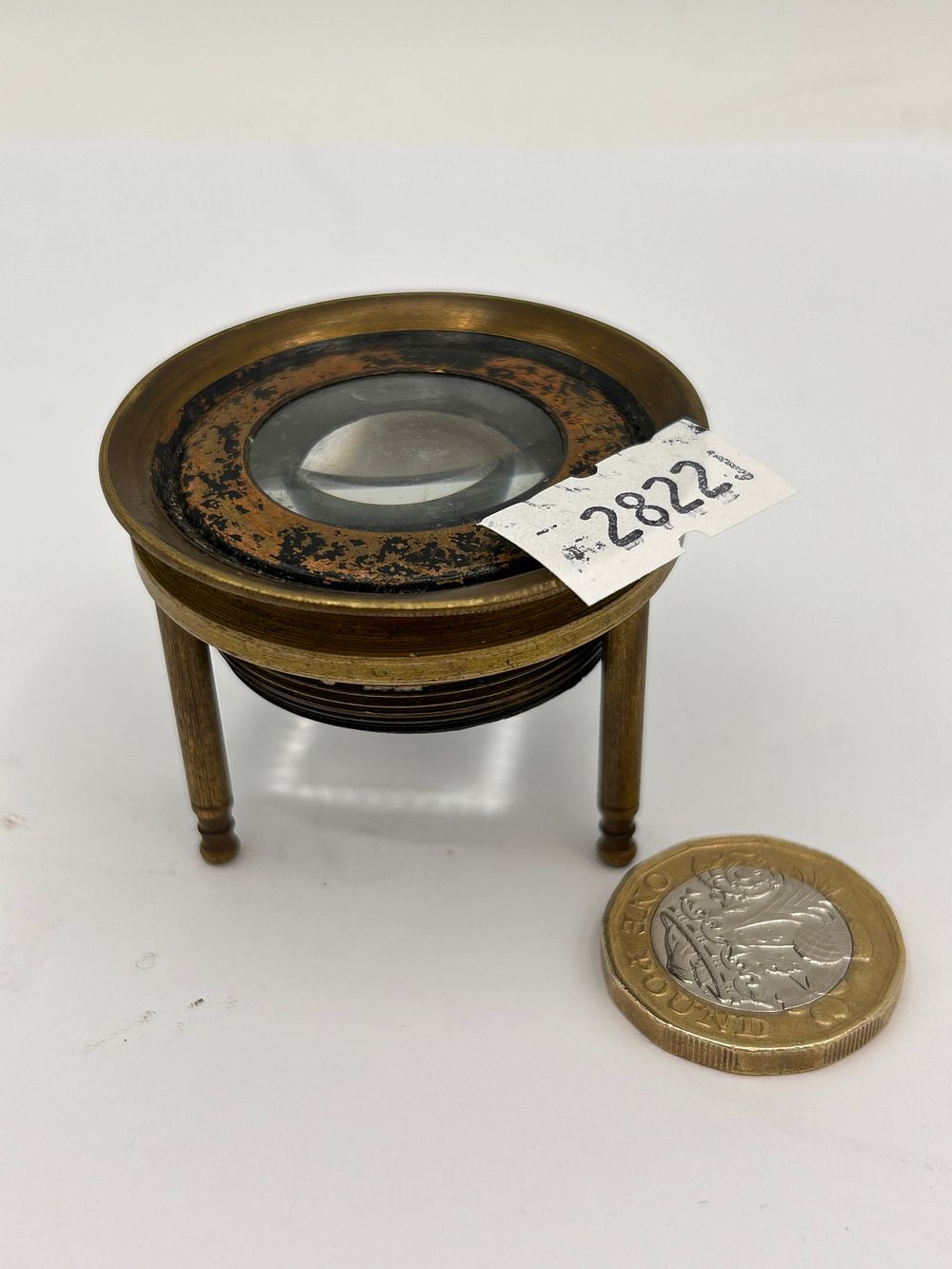 Lot 195: Lovely Antique Little Brass Map Reader.