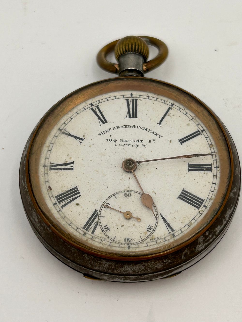 Lot 198: Vintage Gun Metal Pocket Watch , None Runner,...