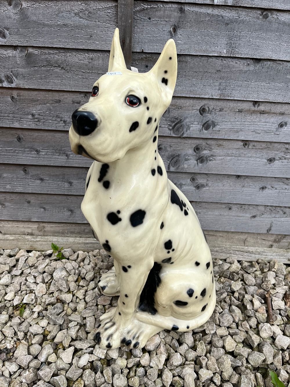 Lot 202: Large Resin? Dog Figure Standing 24”.