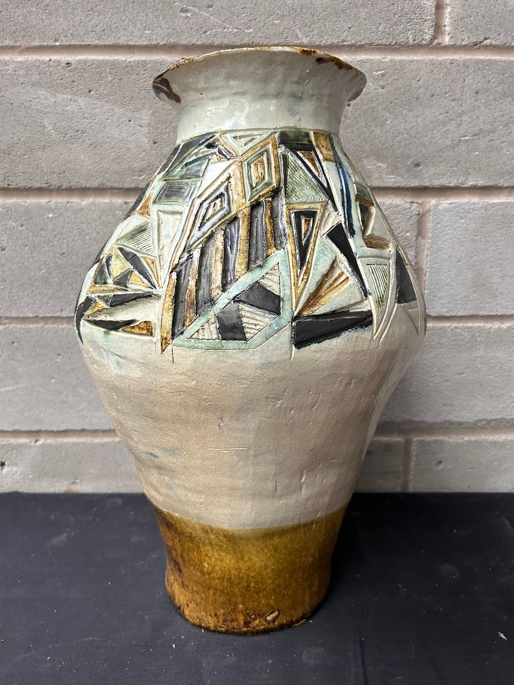 Lot 207: Studio Pottery Vase Standing 17".