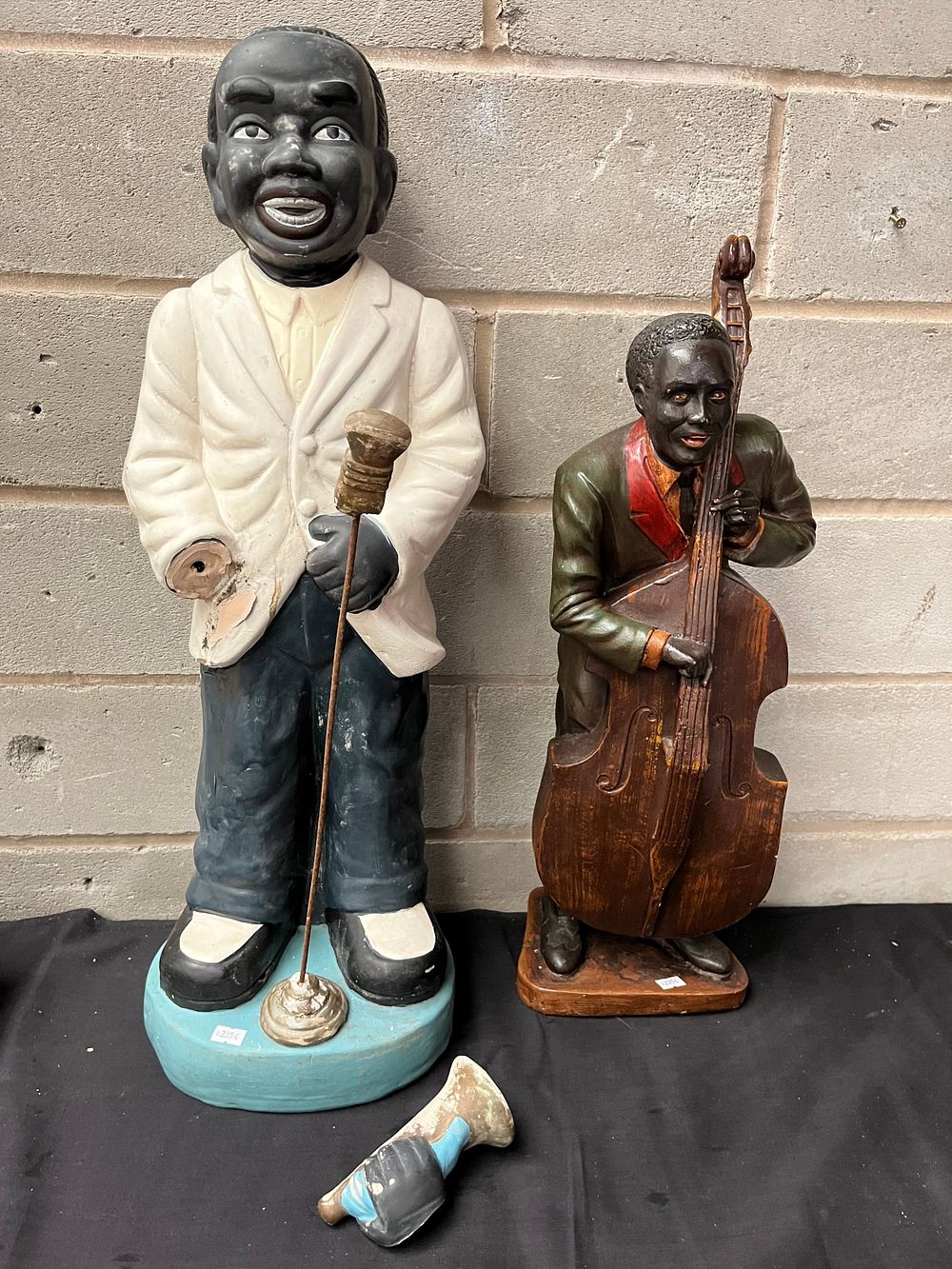 Lot 210: Two Male Ceramic Musicians Largest AF Standing 26".