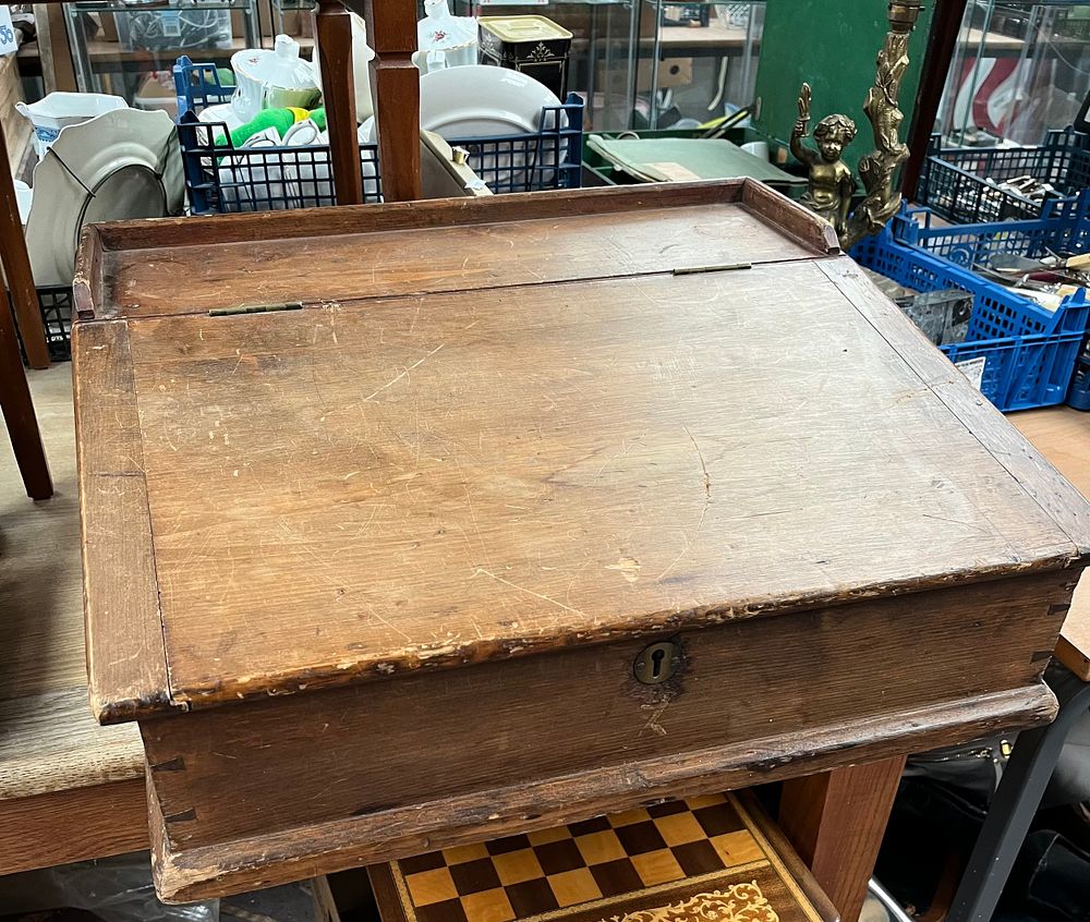 Lot 221: Vintage Lectern Top With Two Draws 21" x...