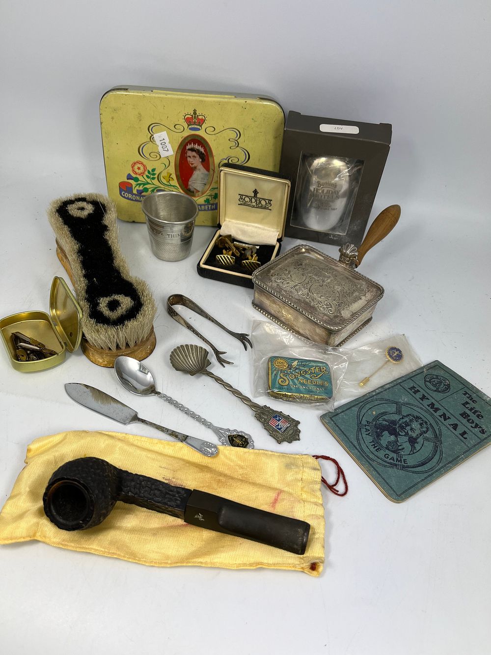 Lot 229: Mixed Lot Including Tobacco Pipe, Boxed Cuff-links Vintage...