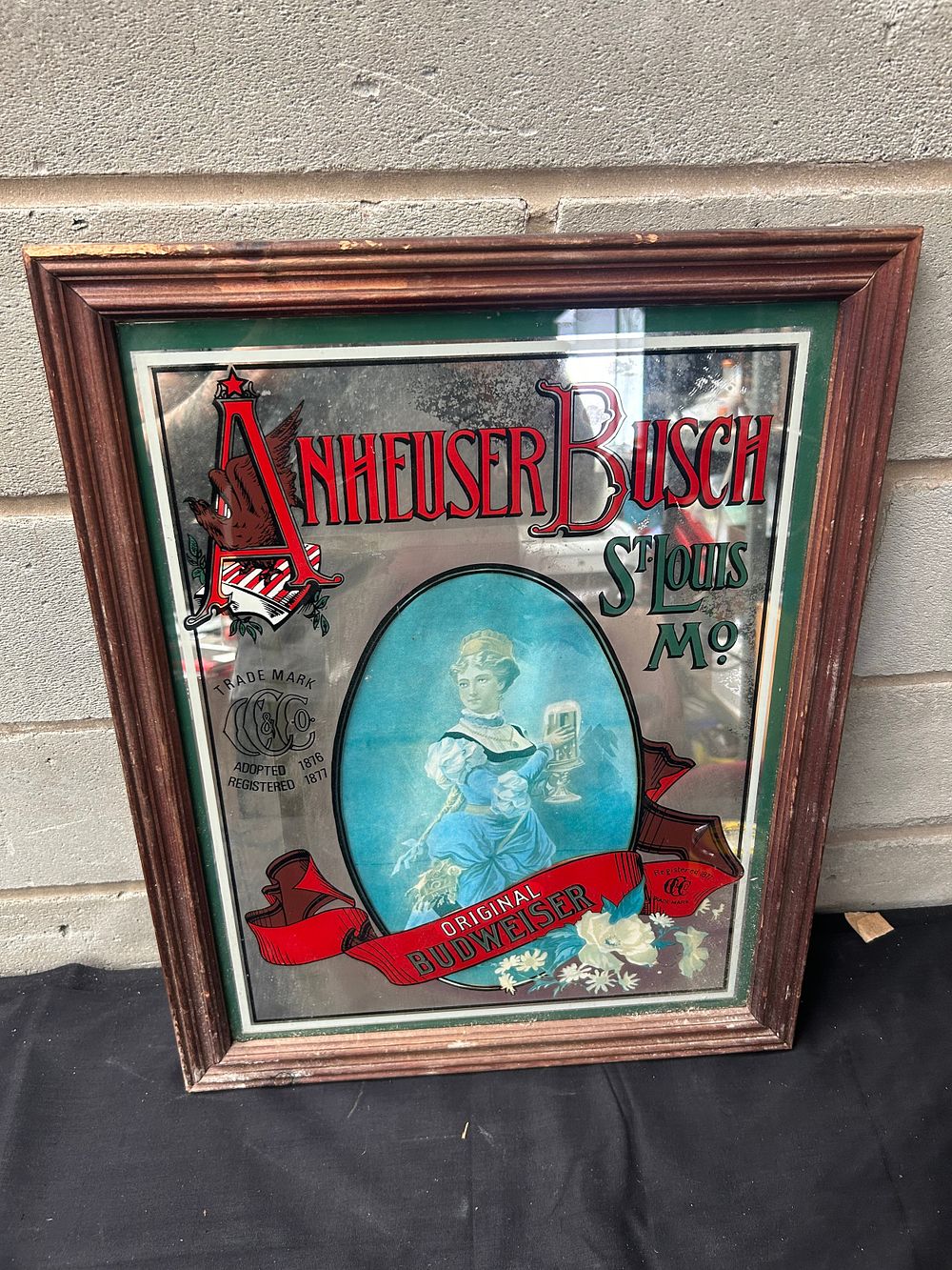 Lot 238: Original Budwiser Advertisement Mirror 16" x 20".