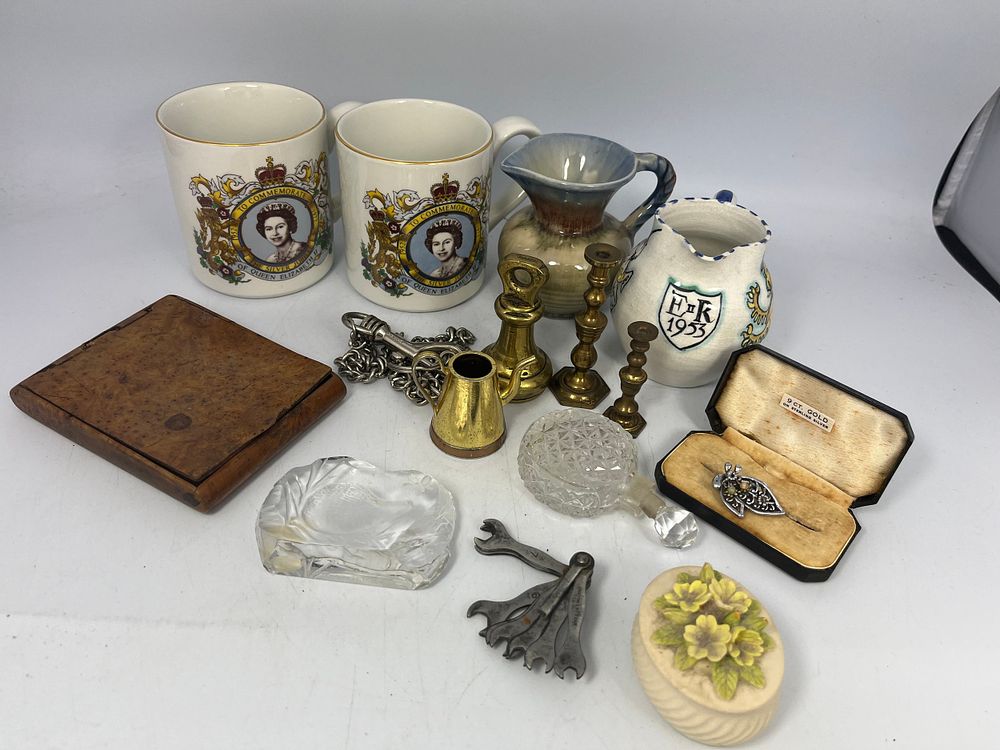 Lot 254: Various Items Including Brassware, Commemorative Items Etc.