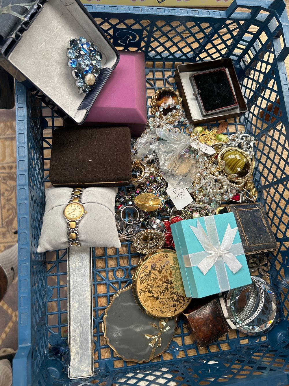 Lot 260: Tray Of Various Costume Jewellery ,Watches , Compacts...