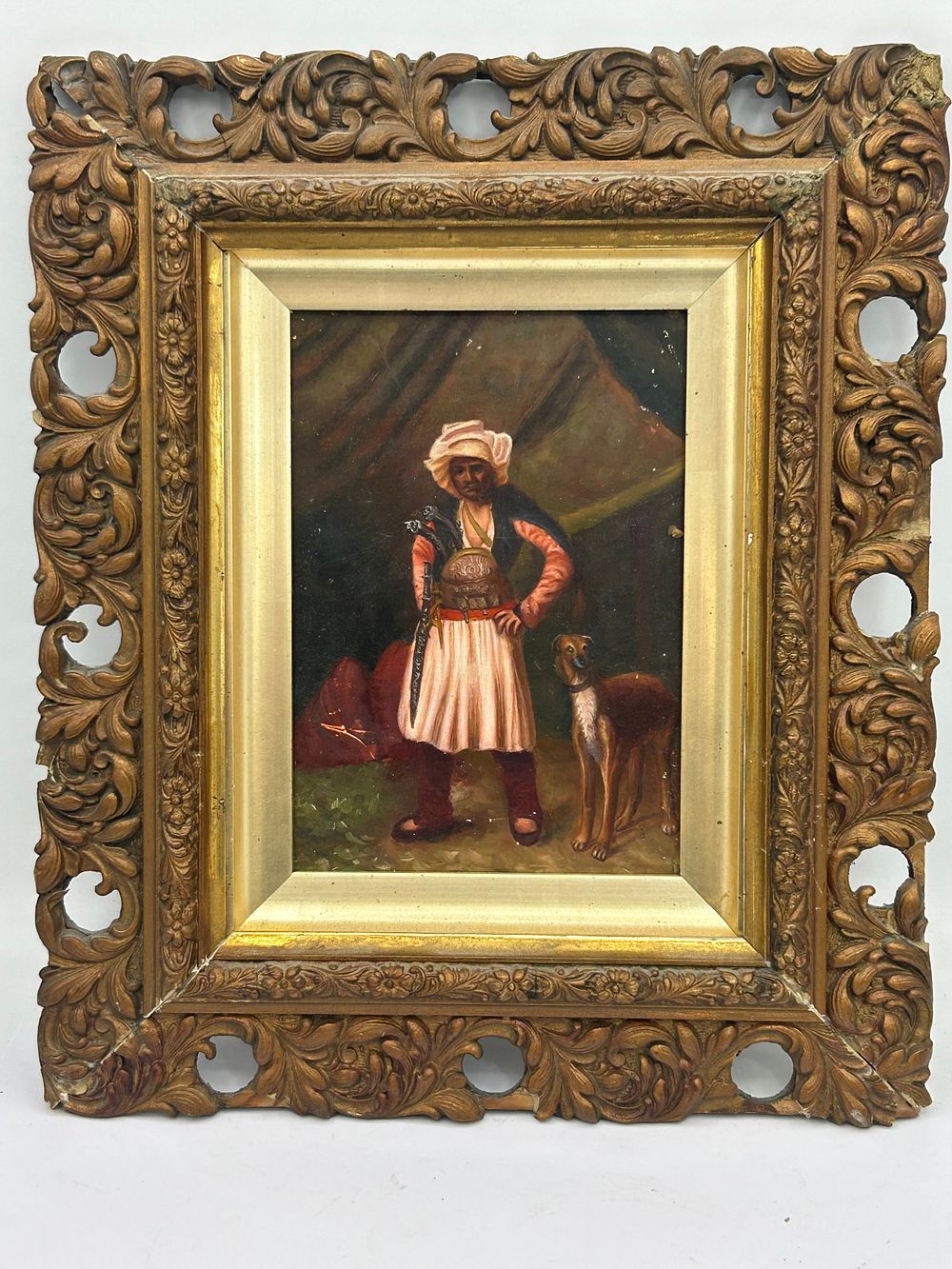 Lot 268: Gilt Framed Acrylic On Board 12" x 10".