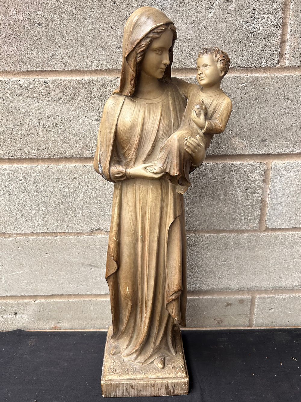 Lot 281: Large Religious Mother And Child ? Figure Standing...