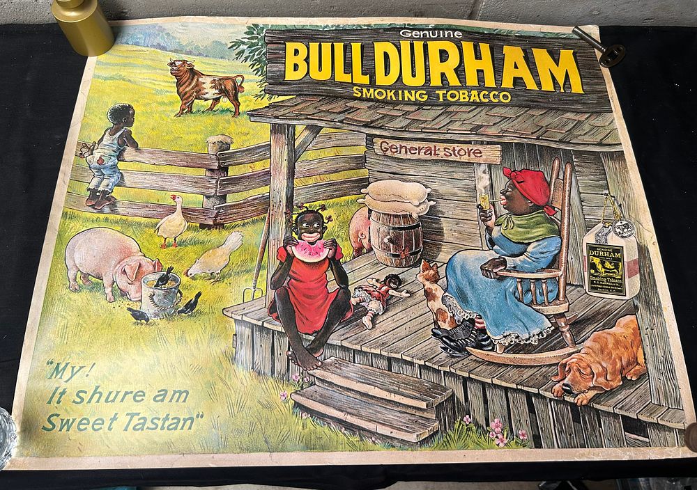 Lot 306: Bulldurham Smoking Tobacco Advertisement Poster 24" x 20".