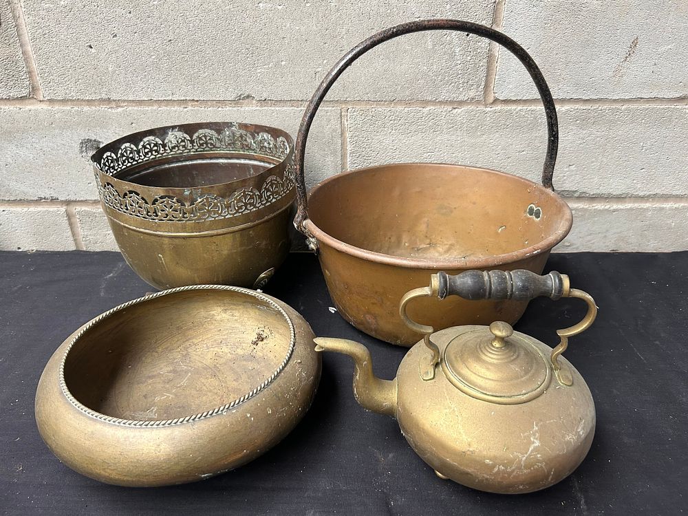 Lot 309: Large Brass And Copper Items.