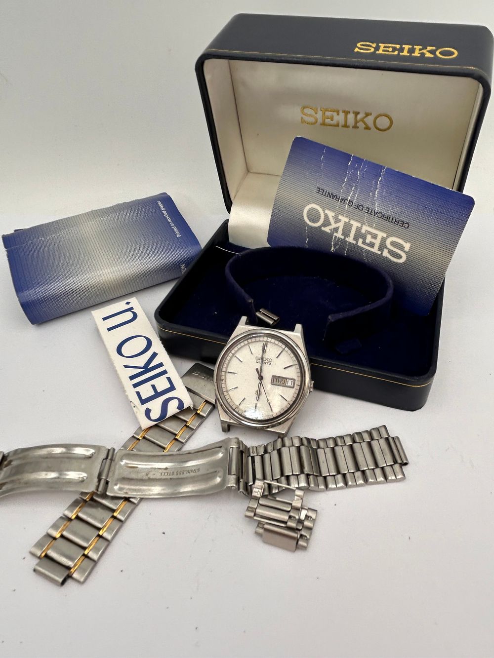 Lot 313: Vintage Boxed Seiko Quartz, Needs Battery And Bracelet...