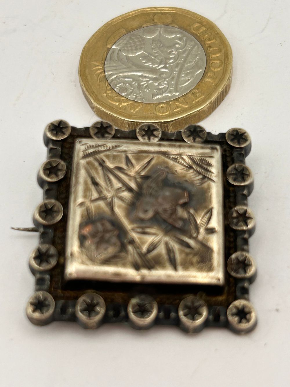 Lot 315: Antique Victorian Silver Brooch.