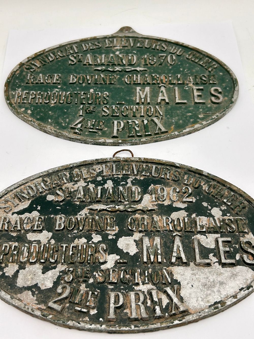 Lot 329: Pair Of Cast Aluminium Farming Related French Plaques,...