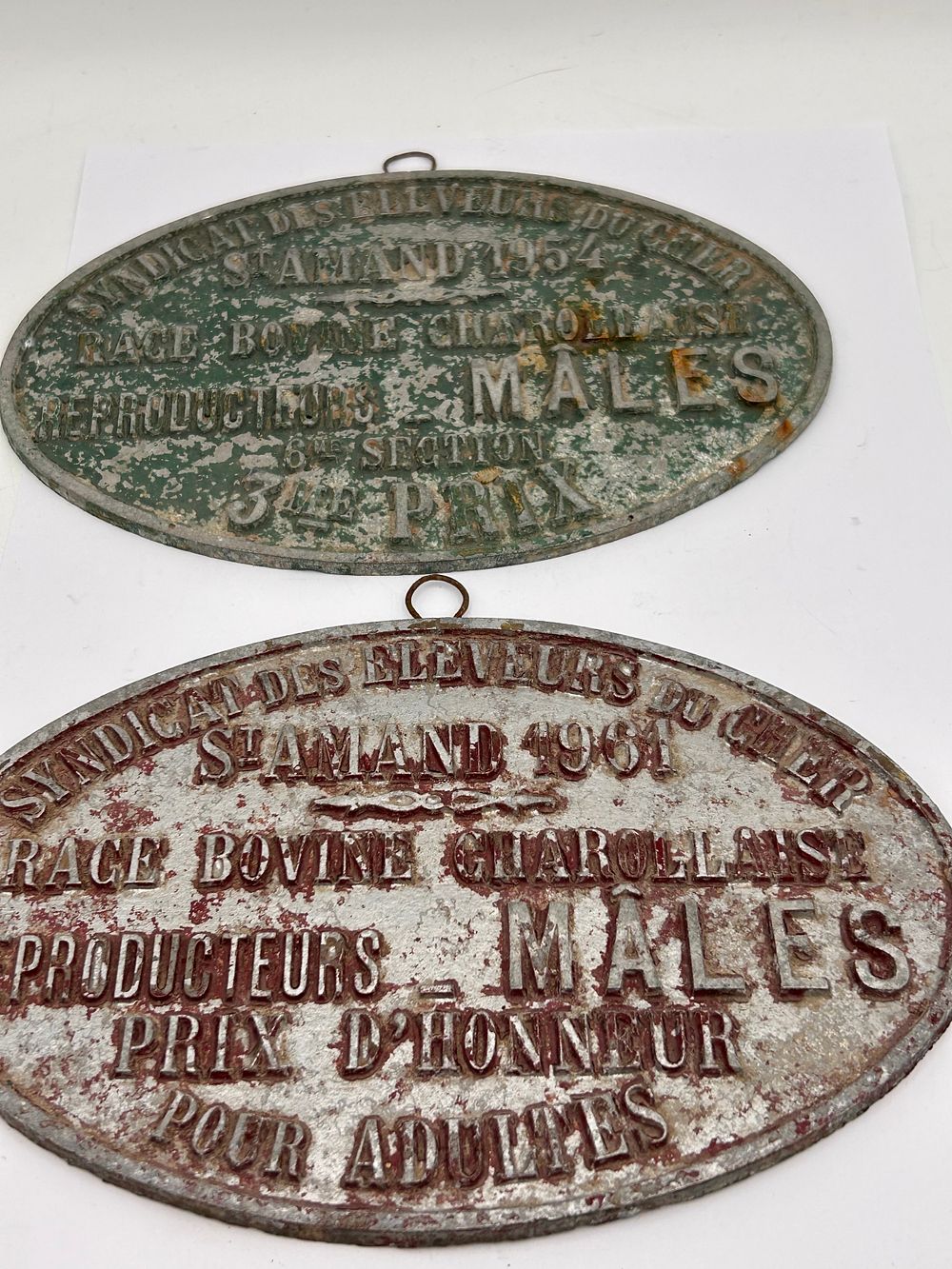 Lot 330: Pair Of Cast Aluminium Farming Related French Plaques,...