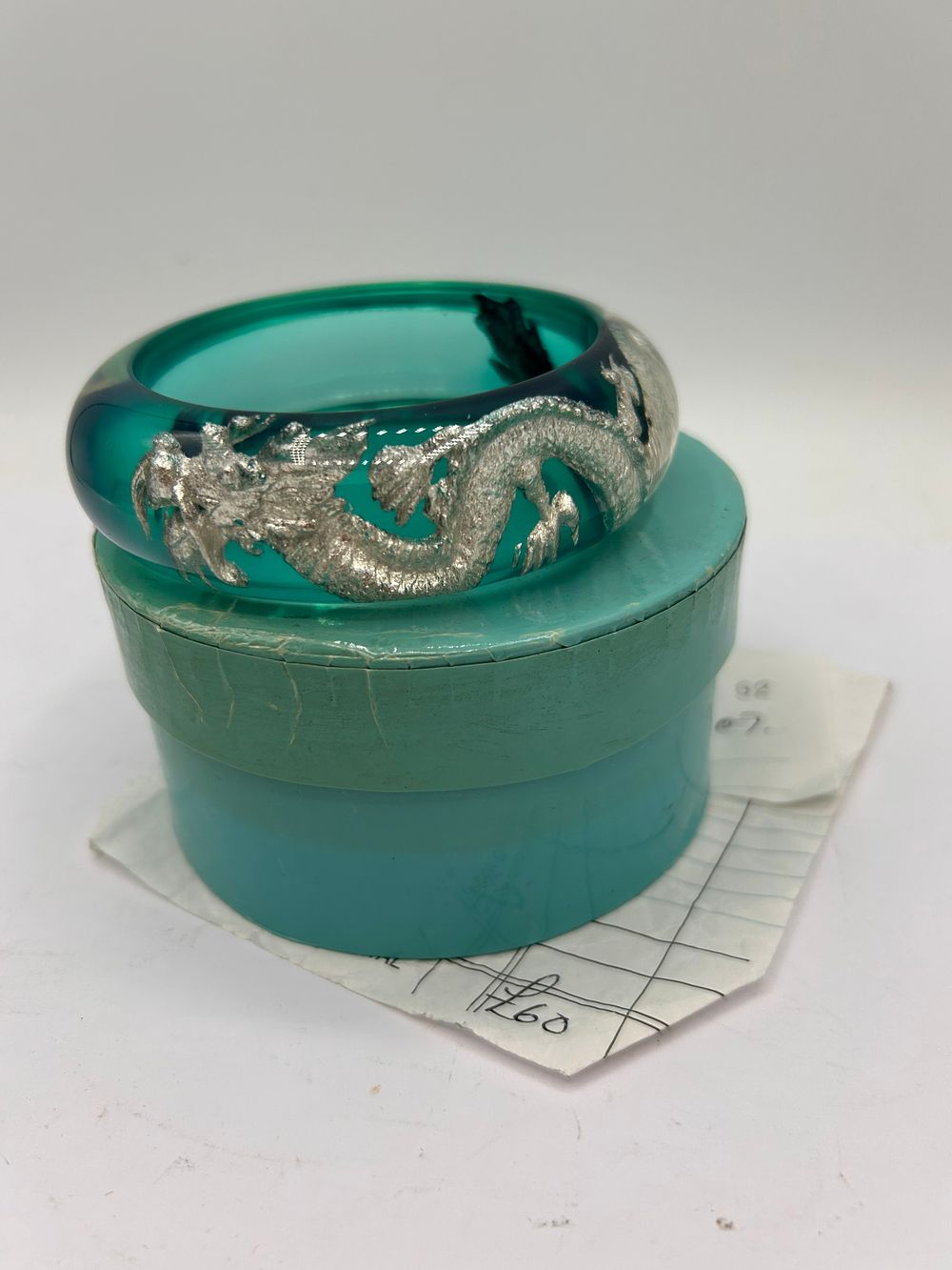 Lot 354: Interesting Zahara Classic Silver Leaf Dragon Bangle, With...