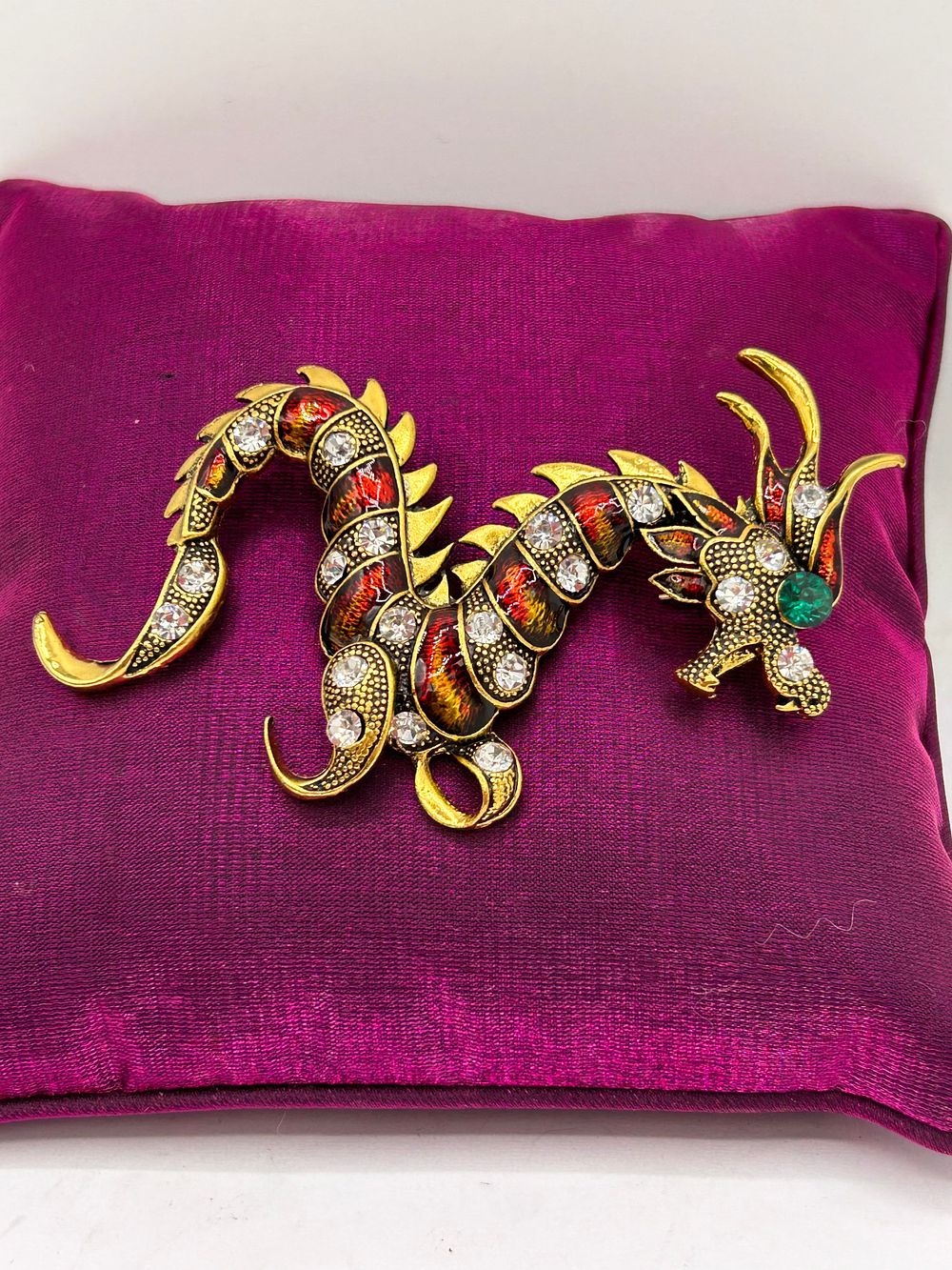 Lot 367: Huge Dragon Themed Brooch ,4.5" Long.