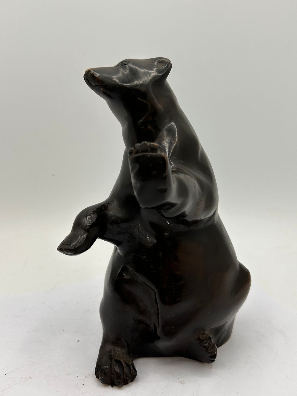 Lot 373: Bronze Study Of A Bear , Standing 7"...