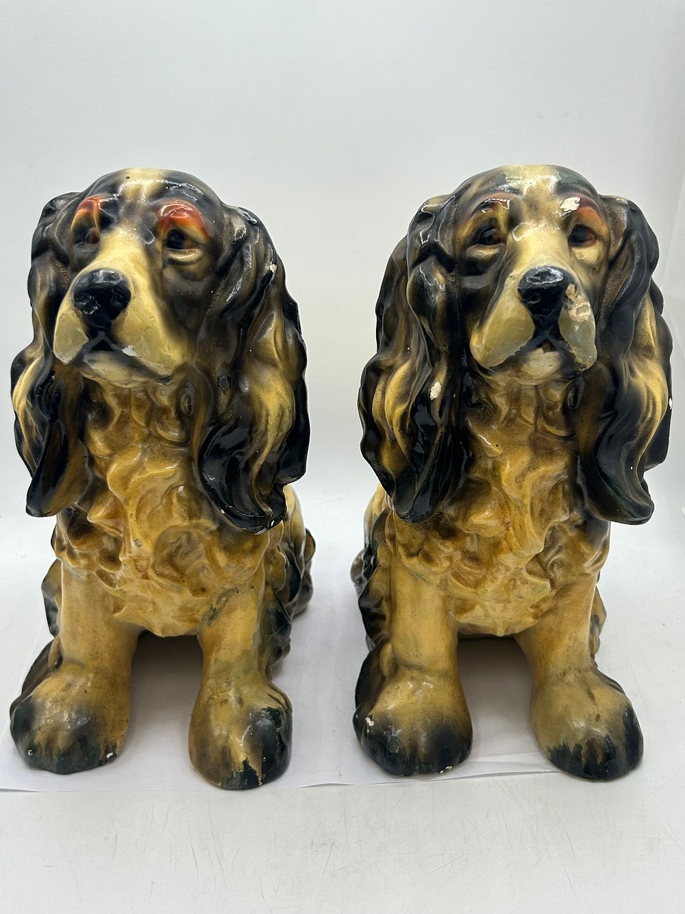 Lot 386: Pair of Chalk Dogs Standing 11”