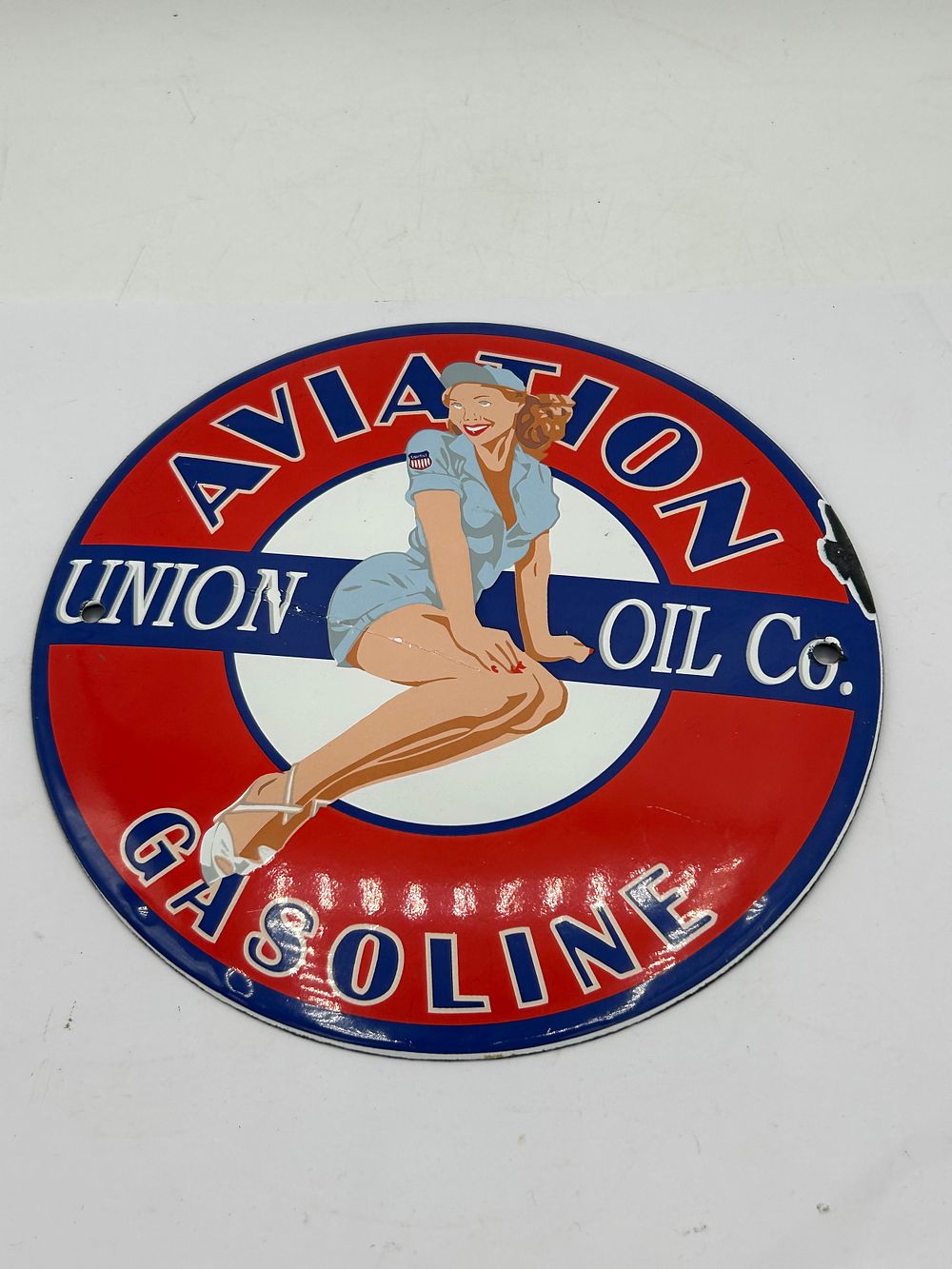 Lot 388: Enamel Aviation Sign 6” Diameter