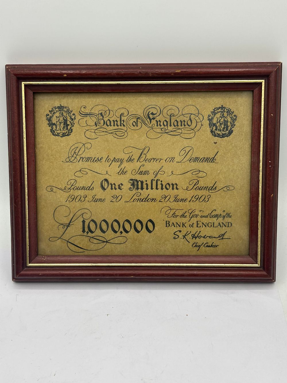 Lot 393: Framed Novelty Million Pound Note