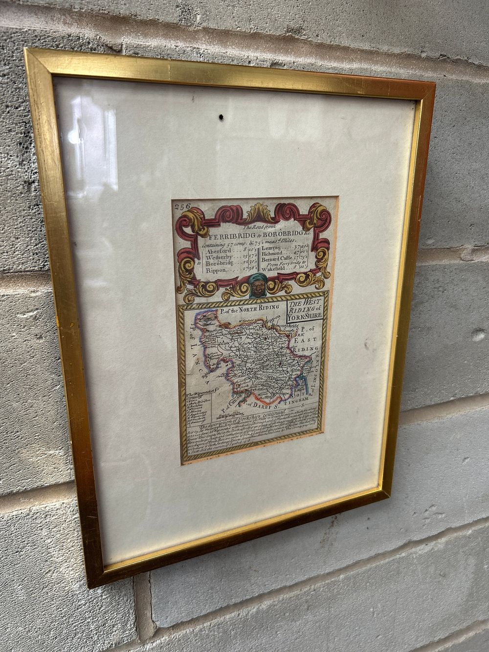 Lot 399: Antique Framed Map of Ferrybridge and Borobridge 13...