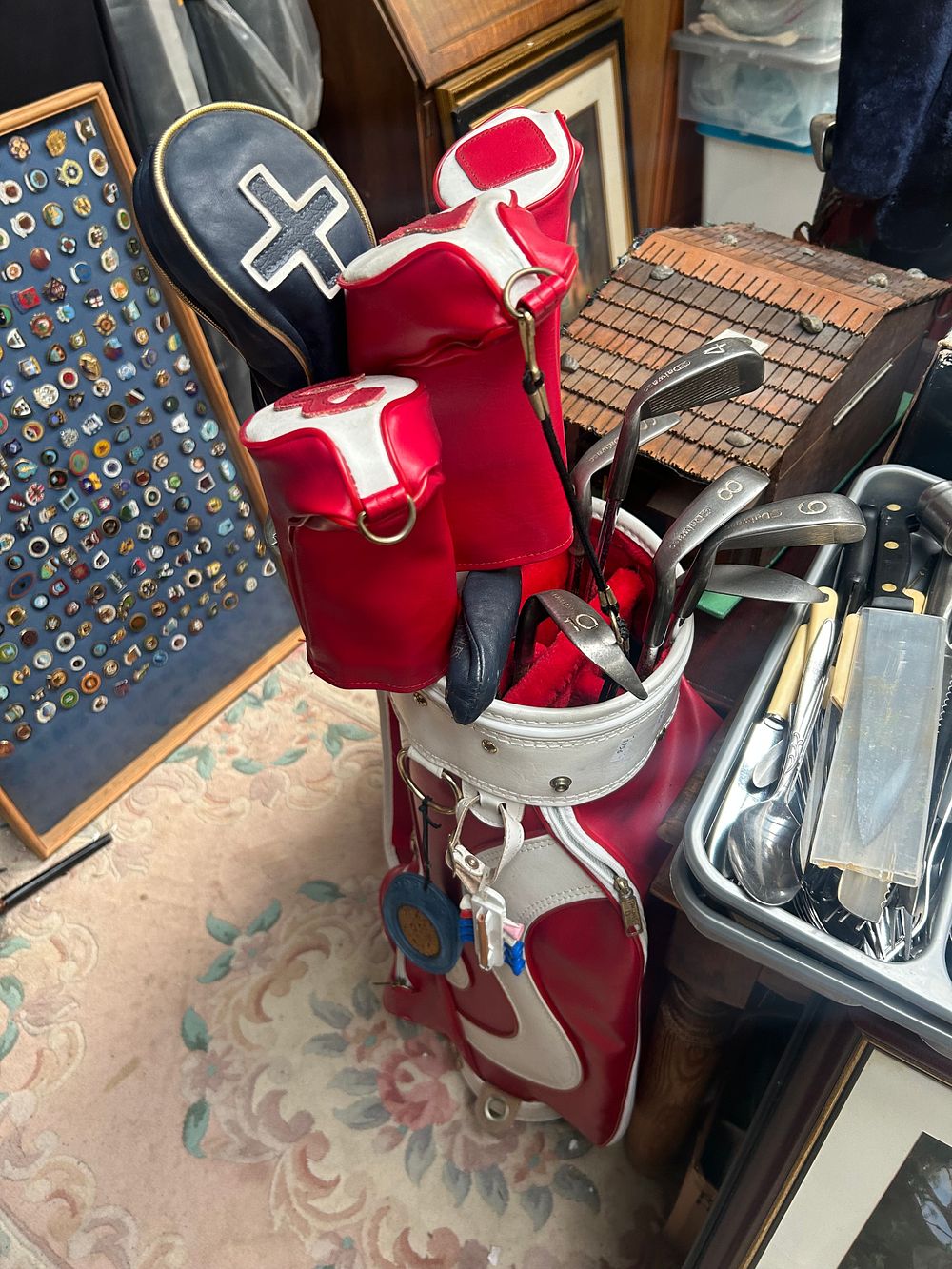 Lot 404: 2 Bags Of Golf Clubs,PlusGolf Clubs Acer, Dunlop...