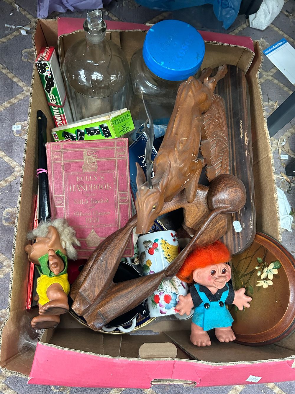 Lot 410: Large Box Of Various Items Including Treen, Glassware...