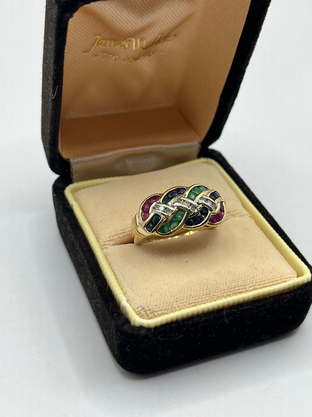 Lot 317: 9ct Yellow Gold Ruby , Sapphire, Emerald And...