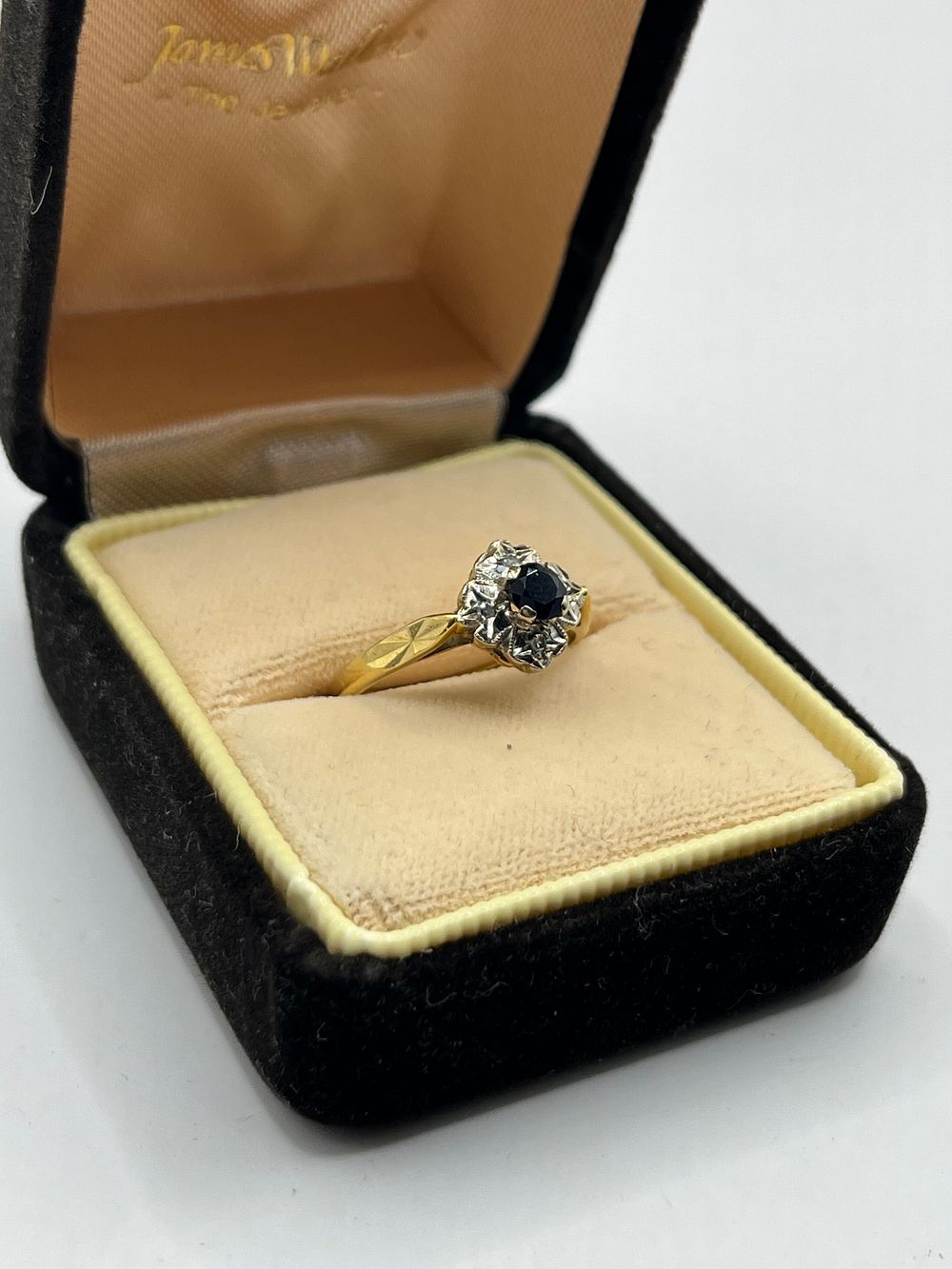 Lot 321: 18ct Sapphire And Diamond Cluster Ring Size L,...