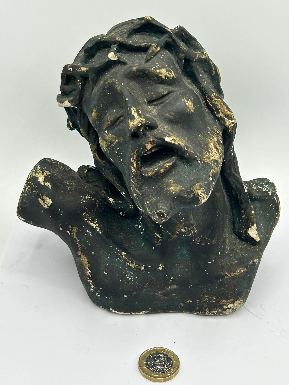 Lot 436: Signed Chalk Bust of Jesus Christ